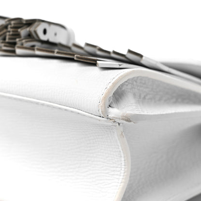 Burberry Grainy Calfskin Broguing Tassel Small Macken Crossbody Bag Chalk White 9 of 14