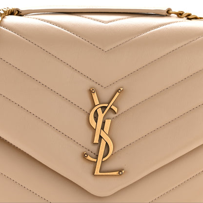 Saint Laurent Calfskin Y Quilted Monogram Medium Loulou Chain Satchel Nude Powder 8 of 13