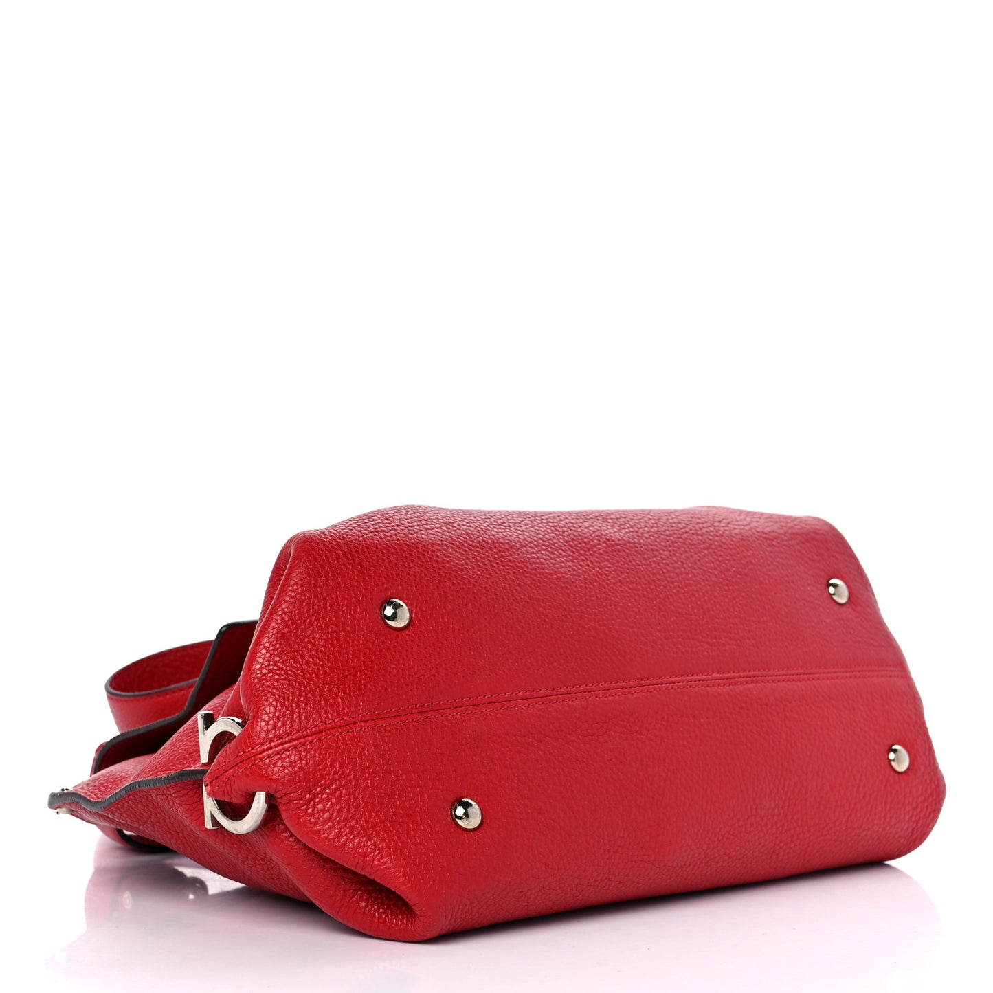 Grained Calfskin Sofia Satchel Red