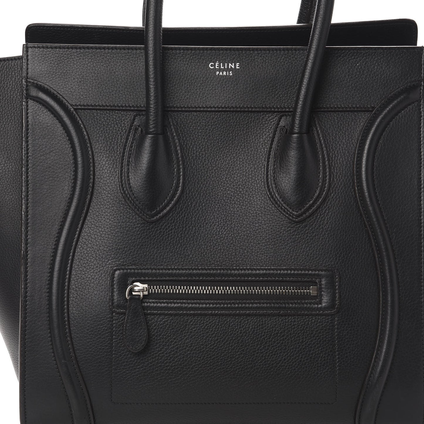 Drummed Calfskin Mini Luggage Black