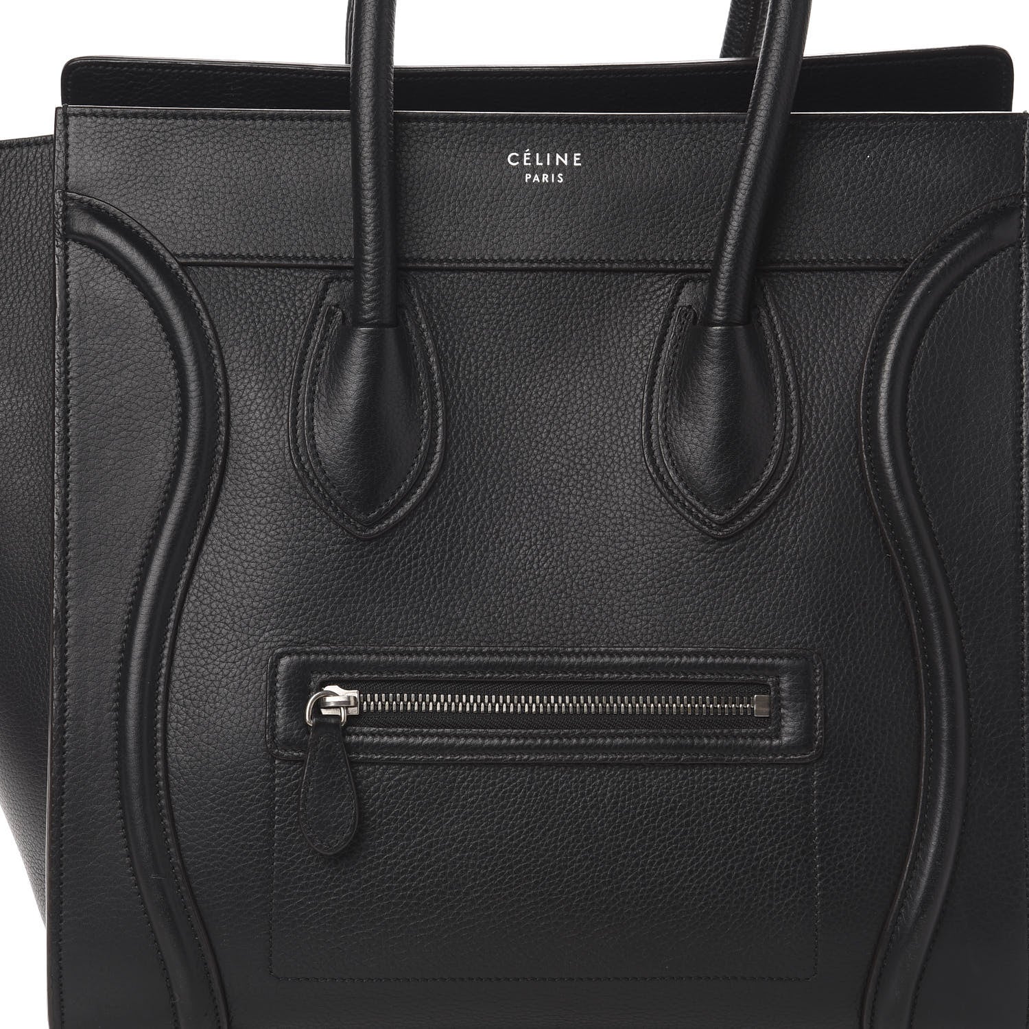Celine Drummed Calfskin Mini Luggage Black 10 of 13