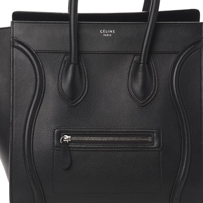 Celine Drummed Calfskin Mini Luggage Black 10 of 13