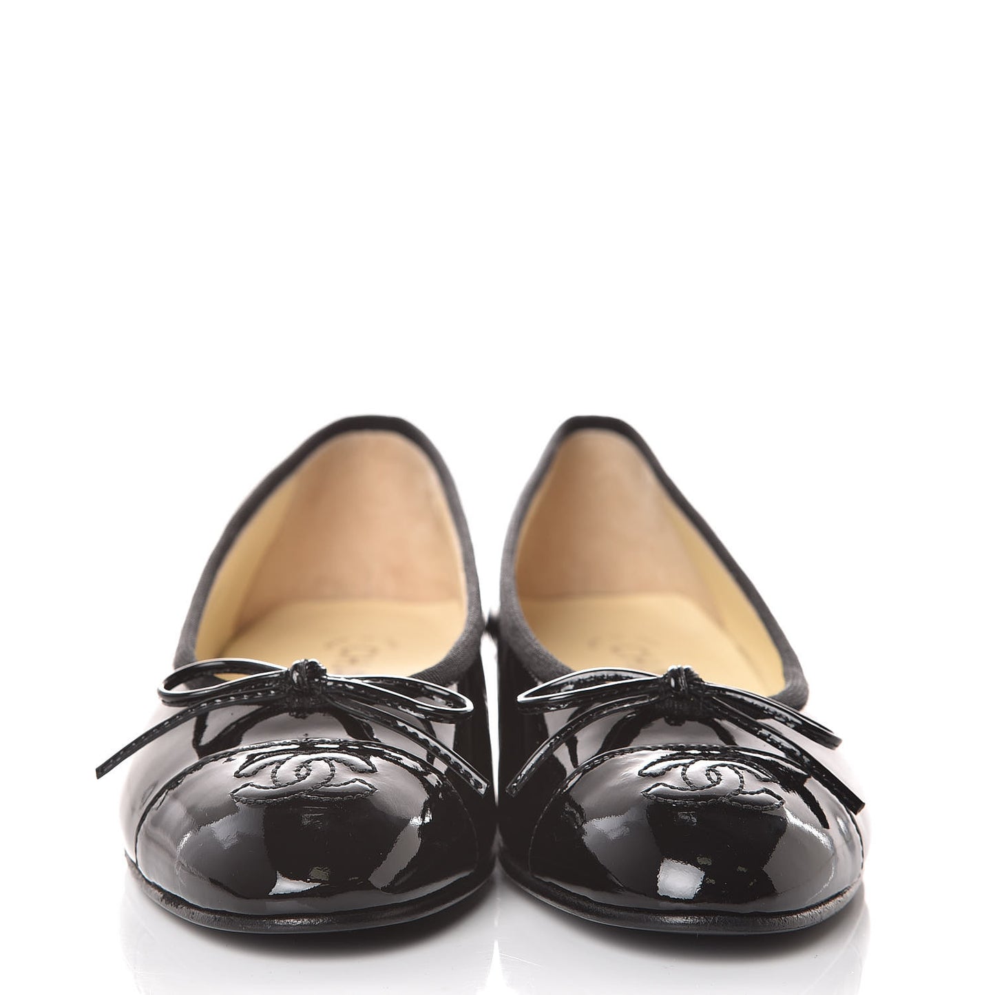 Patent CC Cap Toe Ballerina Flats 36.5 Black
