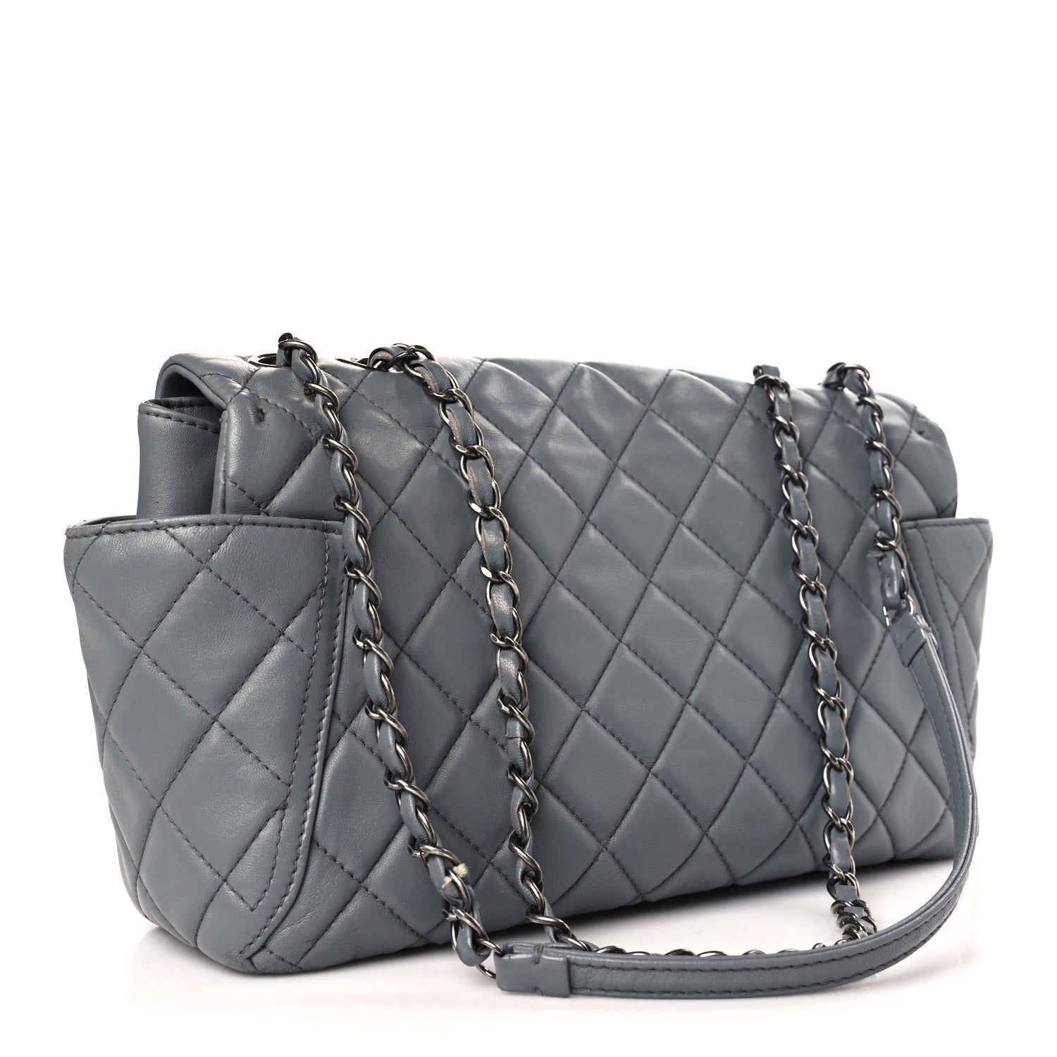 Chanel Lambskin Large Around Pockets Flap Dark Grey 3 of 10