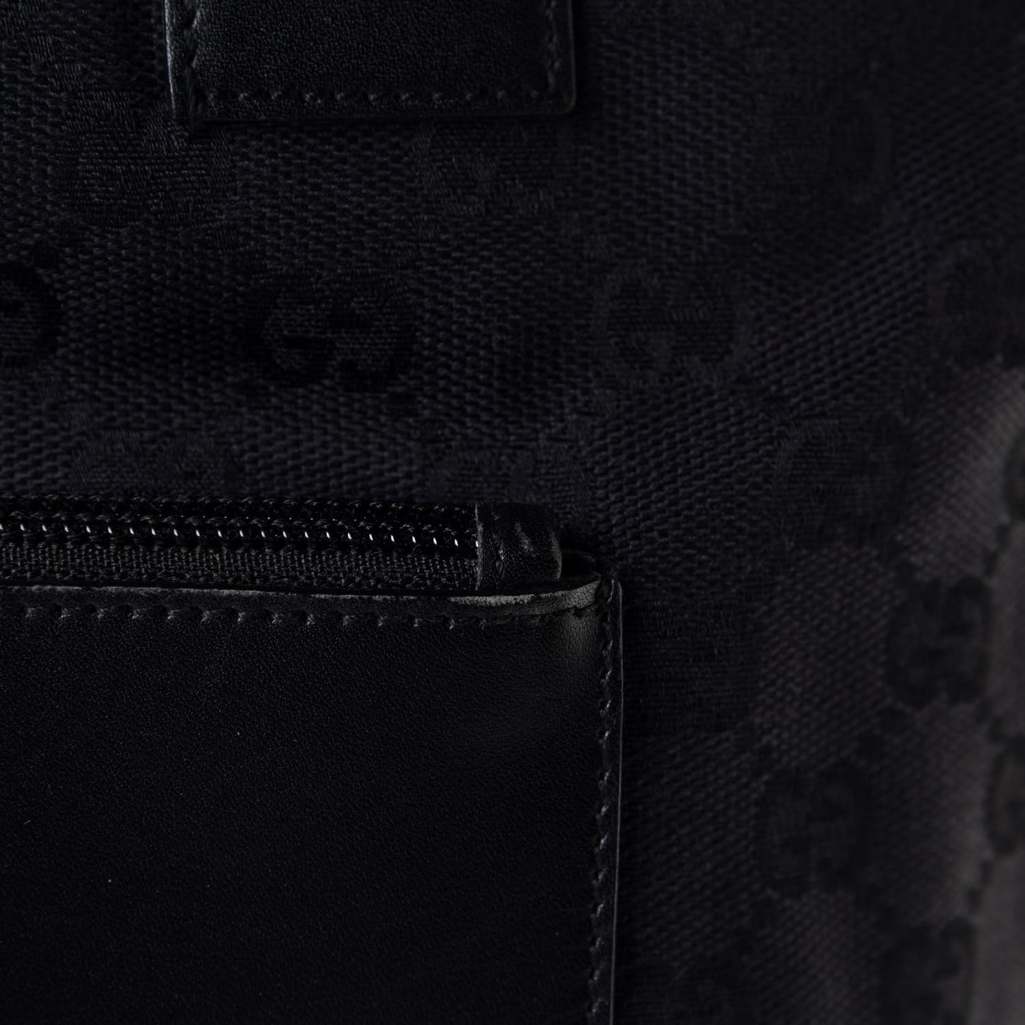 Nylon Calfskin Monogram Tall Tote Black