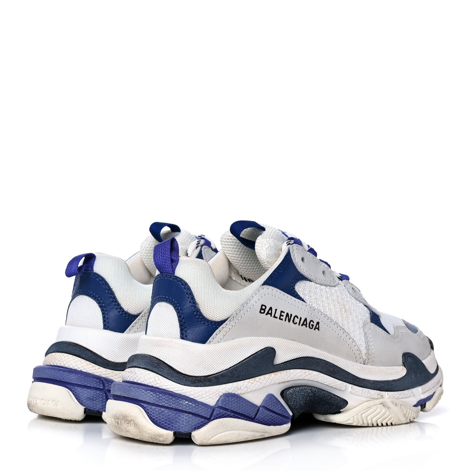 Balenciaga Fabric Mesh Womens Triple S Sneakers 38 White Bleu Violet 4 of 10