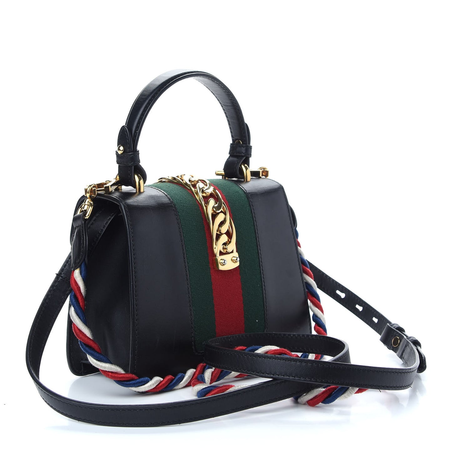 Calfskin Mini Sylvie Top Handle Bag Black