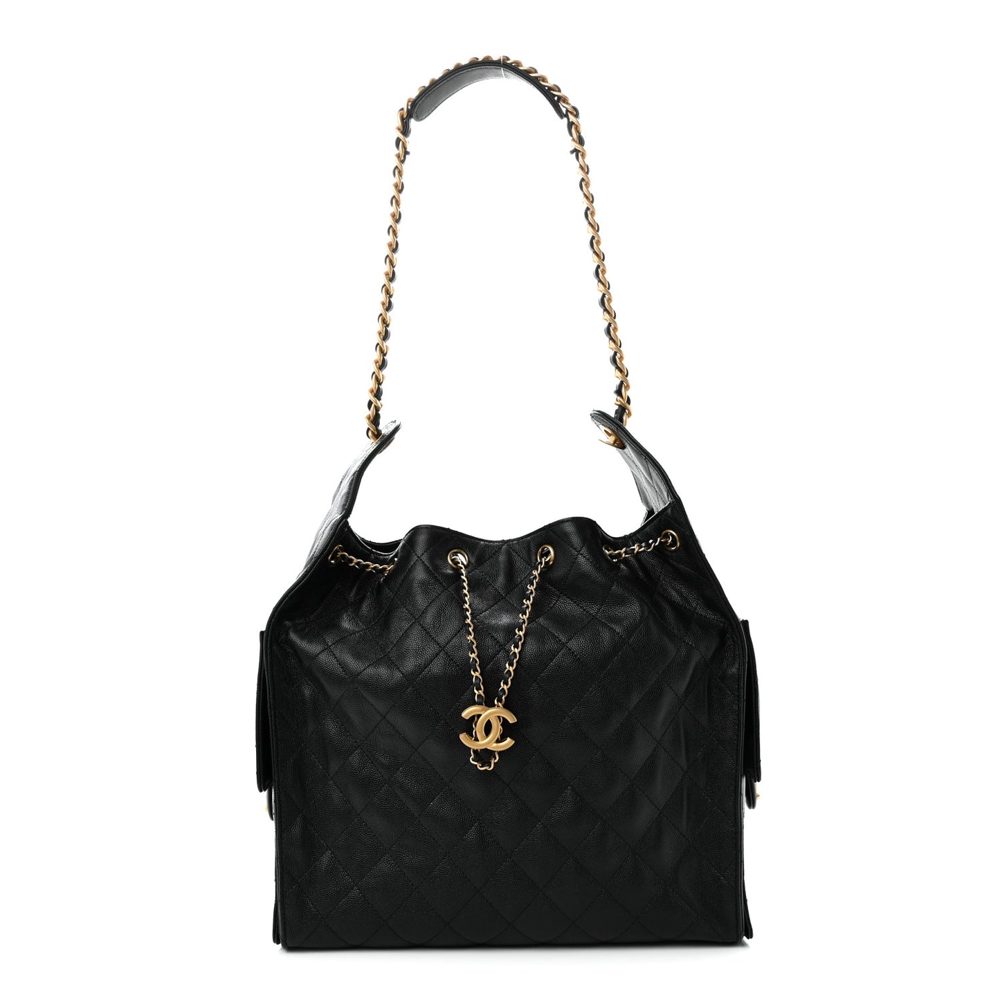 Caviar Quilted Medium Chanel 25 Handbag Black