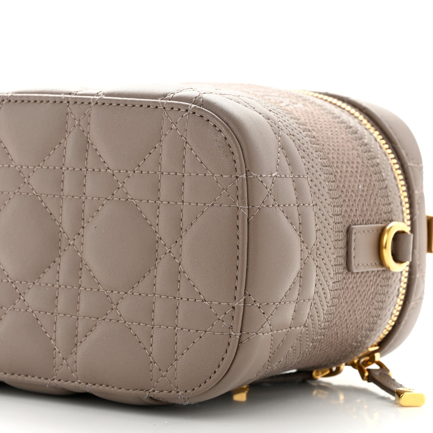 Lambskin Cannage Small Diortravel Vanity Case Warm Taupe