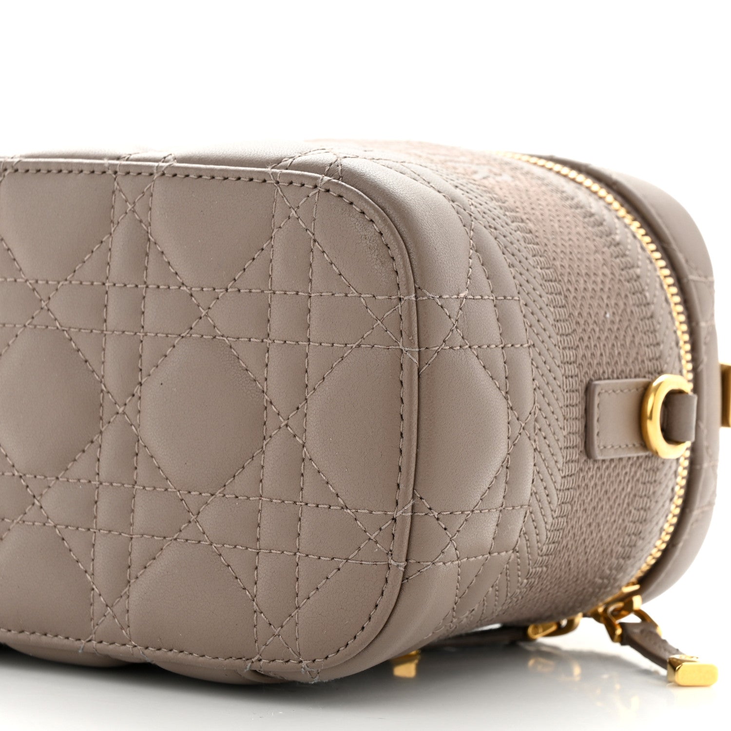 Christian Dior Lambskin Cannage Small Diortravel Vanity Case Warm Taupe 10 of 11