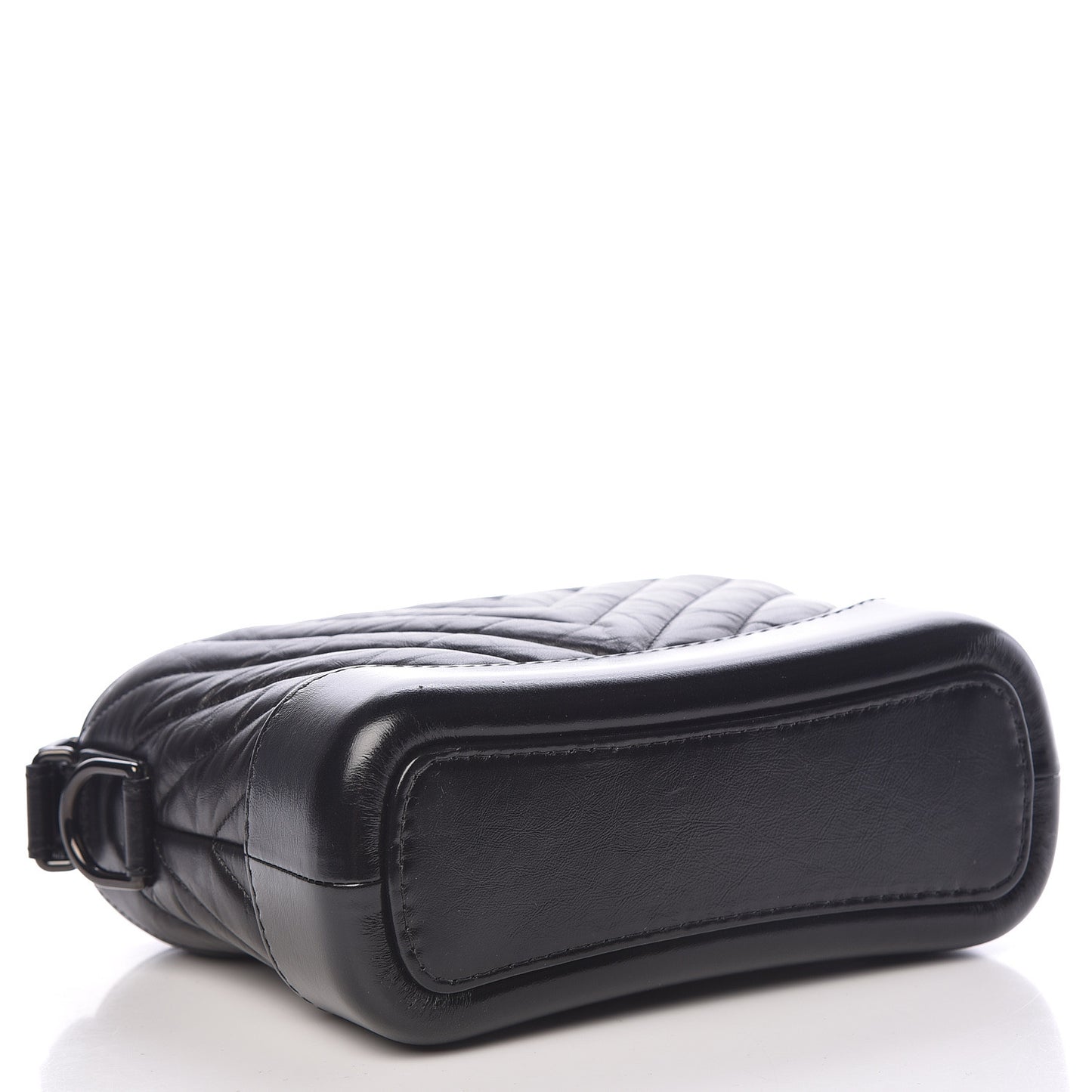 Aged Calfskin Chevron Quilted Small Gabrielle Hobo So Black