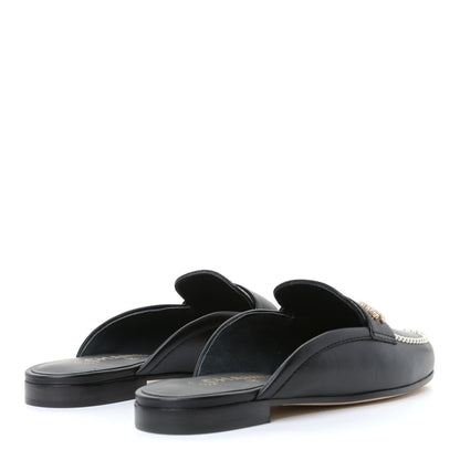 Chanel Lambskin Pearl CC Mules 36 Black 3 of 12
