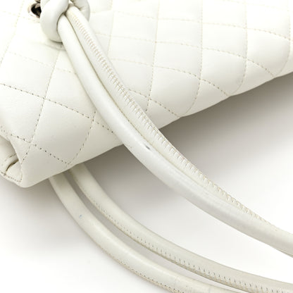 Chanel Calfskin Quilted Large Cambon Flap White Black 14 of 14