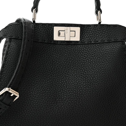 Fendi Cuoio Romano Selleria Small Peekaboo I SEE U Satchel Black Camel Sunflower 8 of 10