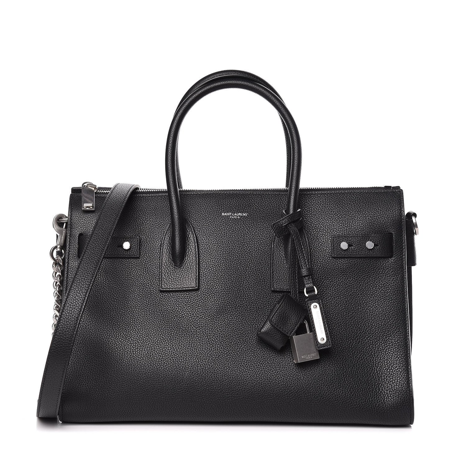 Grained Calfskin Small Souple Sac De Jour Black