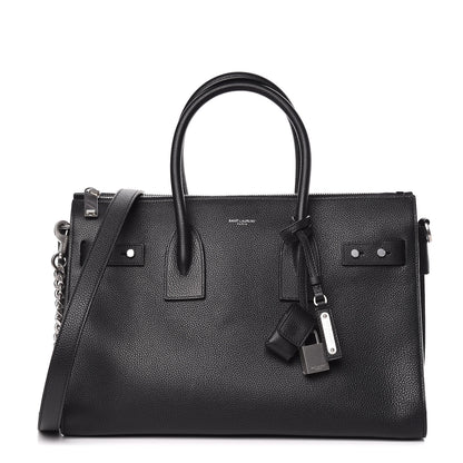 Saint Laurent Grained Calfskin Small Souple Sac De Jour Black 1 of 10