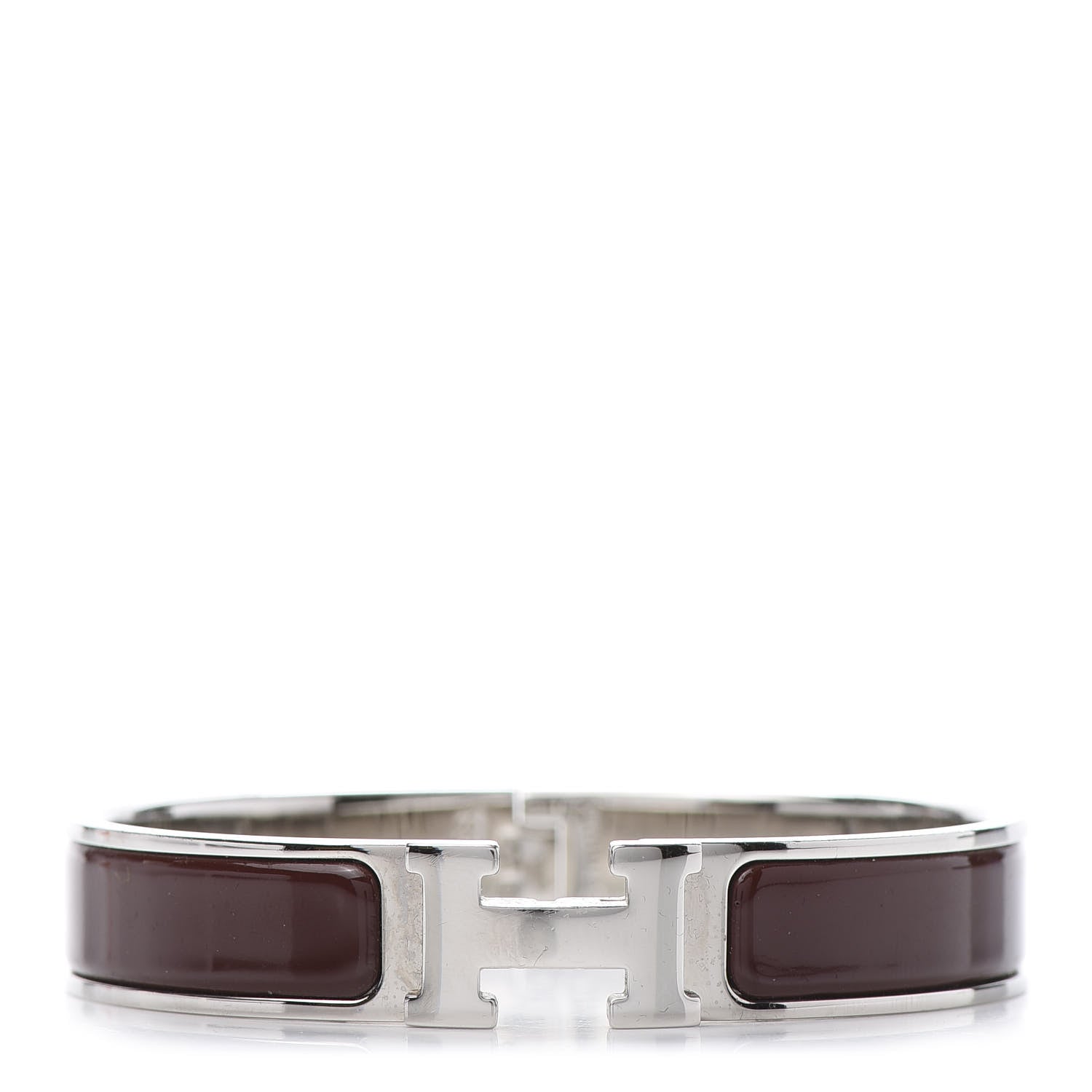 Hermes Enamel Narrow Clic Clac H Bracelet PM Burgundy 1 of 5