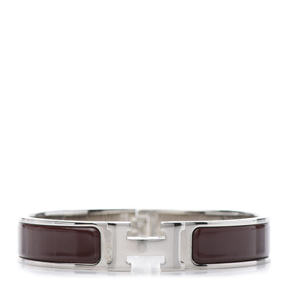 Hermes Enamel Narrow Clic Clac H Bracelet PM Burgundy 1 of 5