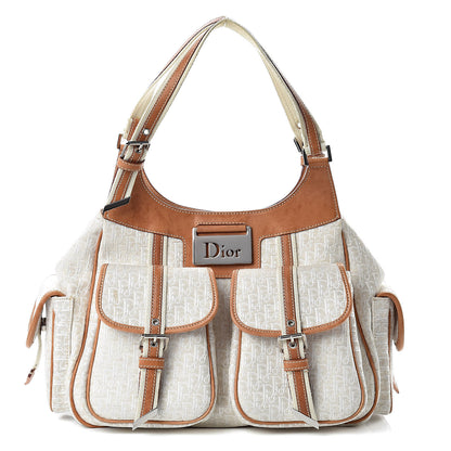 Christian Dior Monogram Tote White Tan 1 of 18