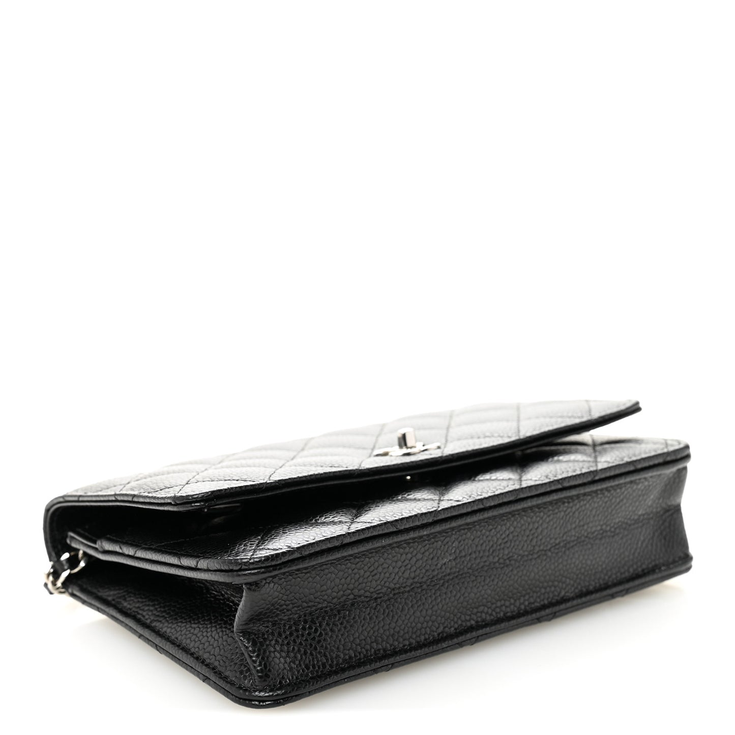 Caviar Quilted CC Turnlock Wallet On Chain WOC Black