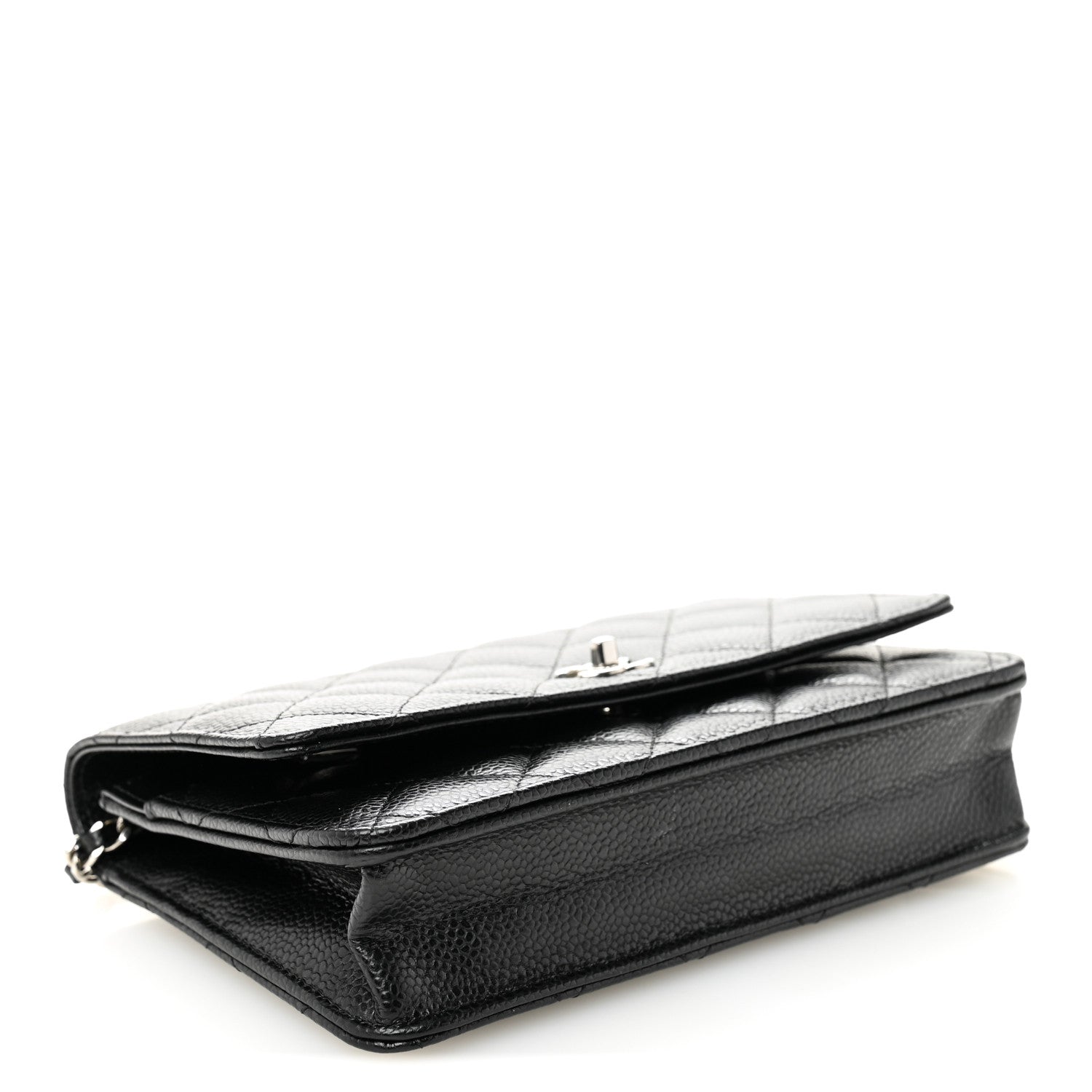 Chanel Caviar Quilted CC Turnlock Wallet On Chain WOC Black 4 of 12