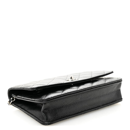 Chanel Caviar Quilted CC Turnlock Wallet On Chain WOC Black 4 of 12