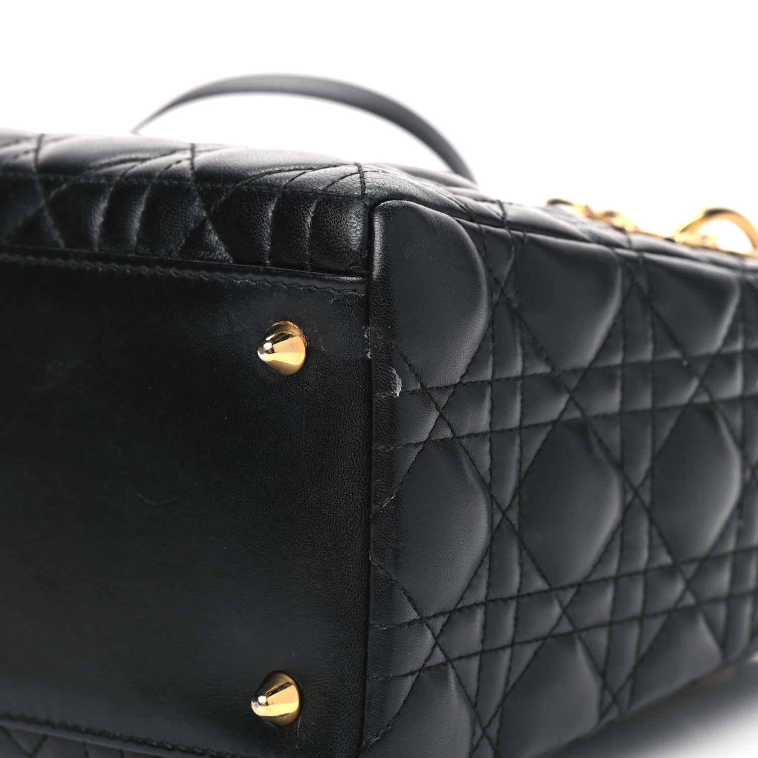 Christian Dior Lambskin Cannage Medium Lady Dior Black 6 of 10