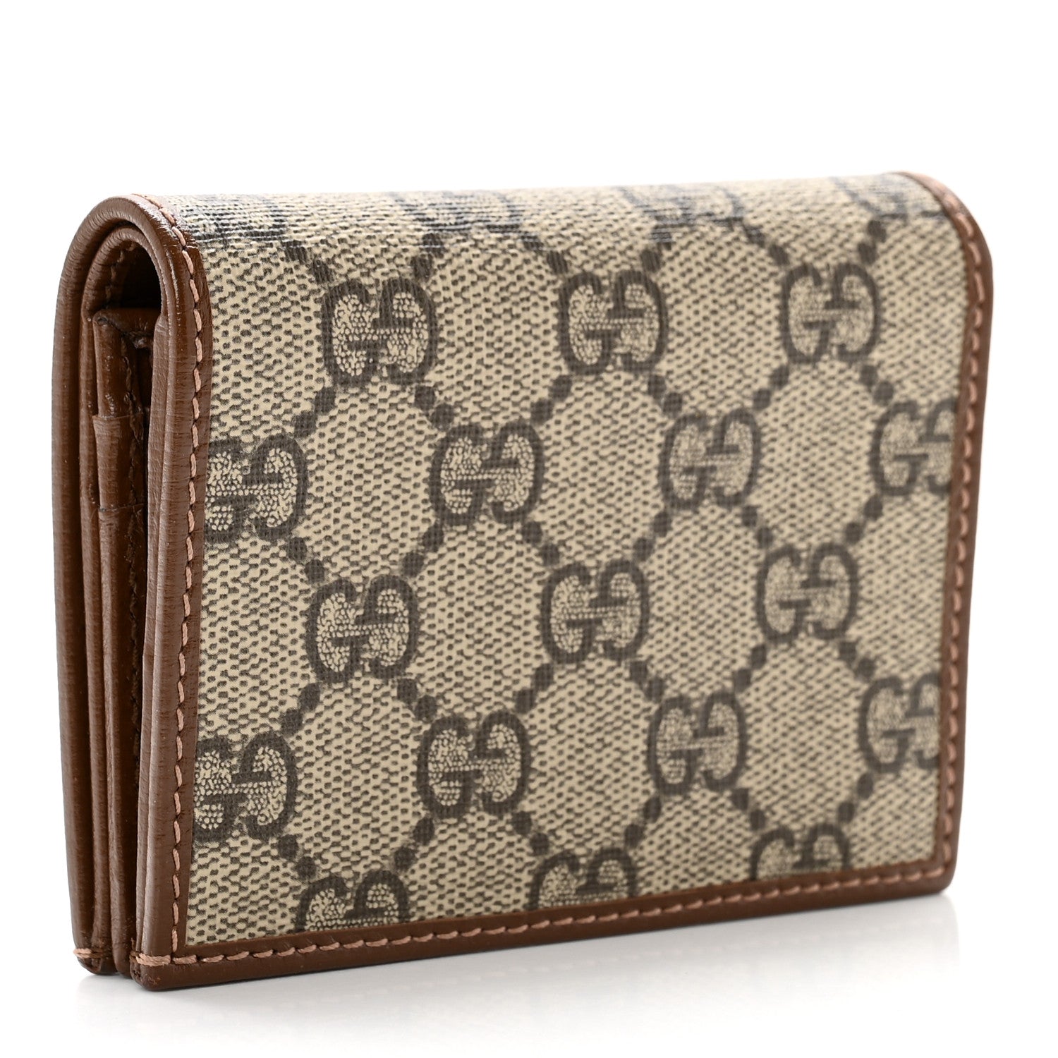 Gucci GG Supreme Monogram Horsebit 1955 Card Case Wallet Beige Ebony Brown Sugar 3 of 7