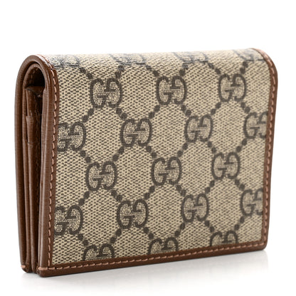 Gucci GG Supreme Monogram Horsebit 1955 Card Case Wallet Beige Ebony Brown Sugar 3 of 7