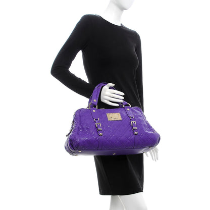 Versace Calfskin Satchel Violet 2 of 8
