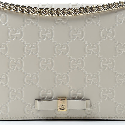 Gucci Guccissima Signature Bowy Chain Wallet Mystic White 7 of 9