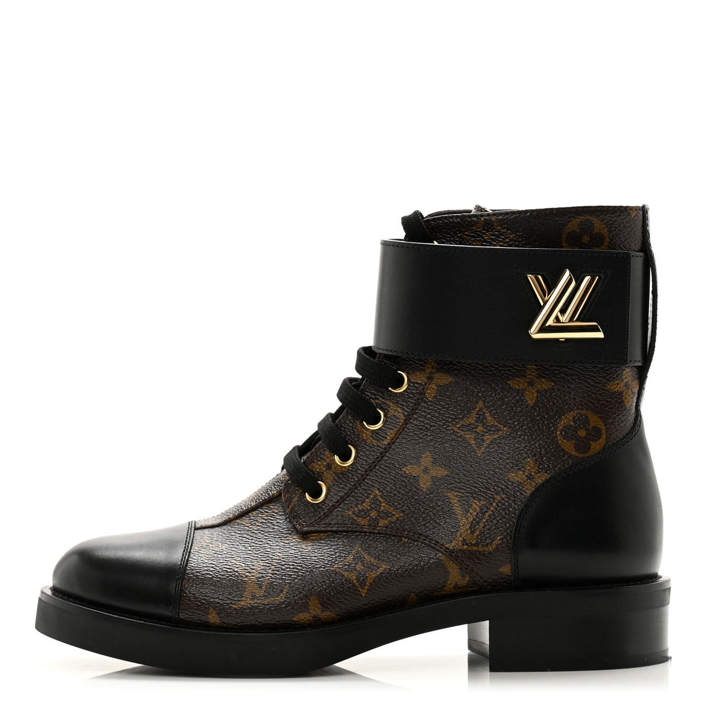 Calfskin Monogram Wonderland Flat Ranger Boots 38 Black