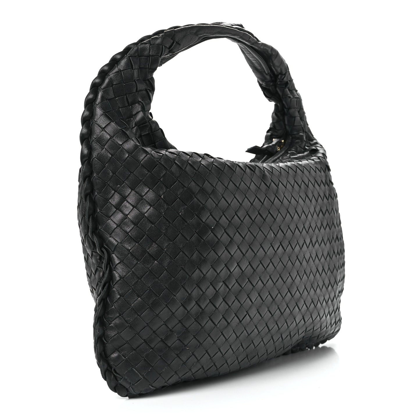 Nappa Intrecciato Medium Veneta Hobo Black