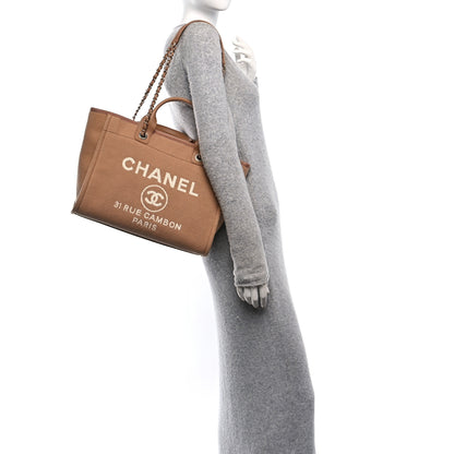 Chanel Mixed Fibers Small Deauville Tote Camel 3 of 11