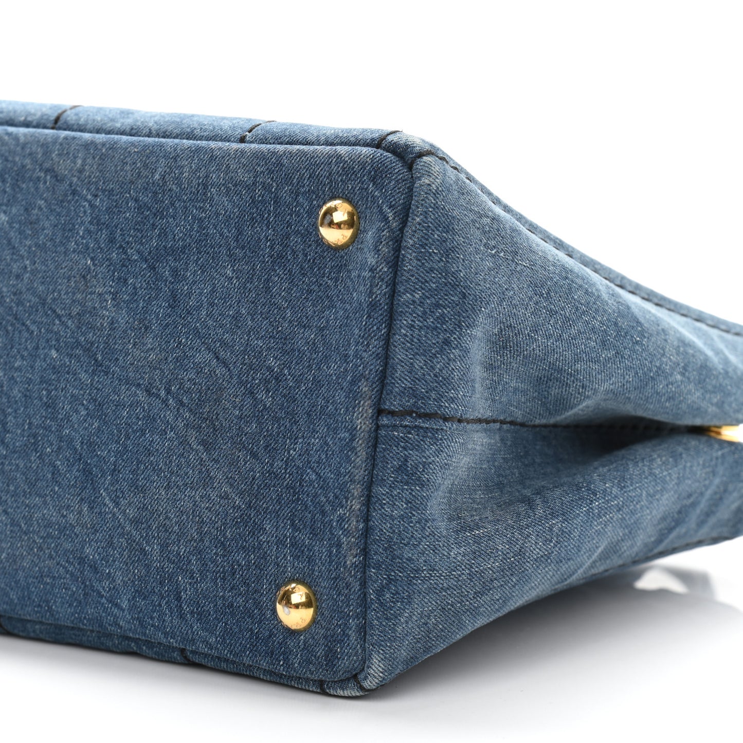 Denim Small Logo Tote Bleu