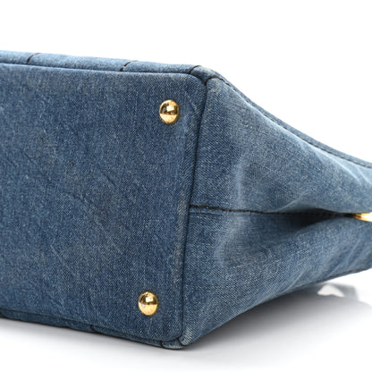 Prada Denim Small Logo Tote Bleu 11 of 11