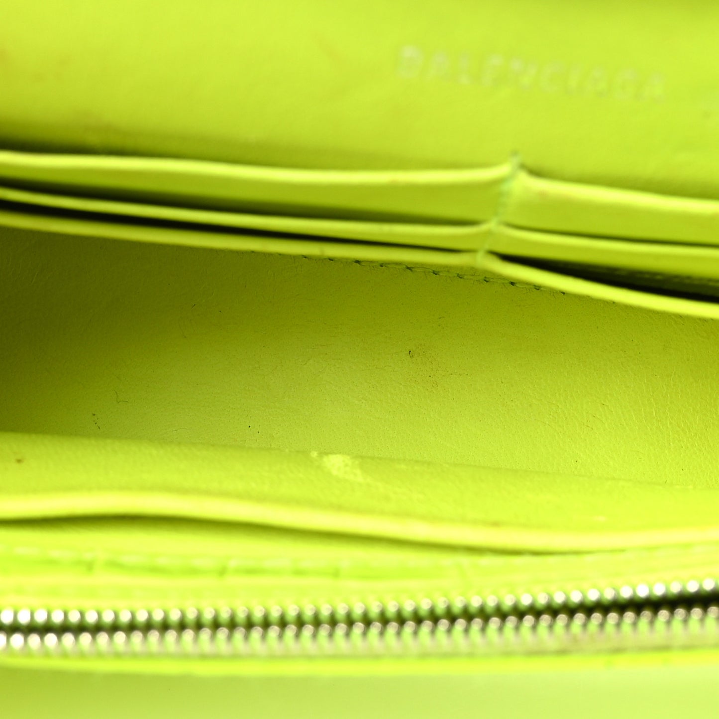 Shiny Calfskin Crocodile Embossed Hourglass Chain Bag Fluo Yellow