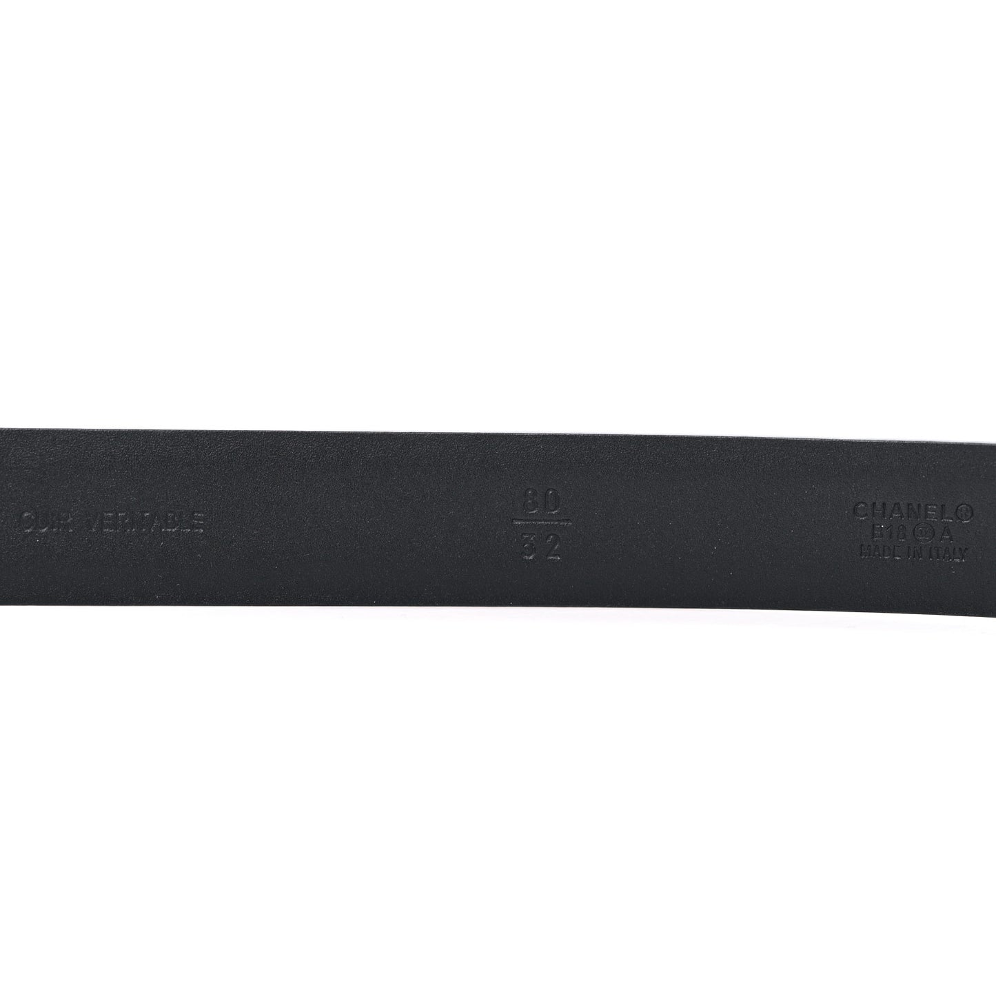 Glazed Calfskin CC Medallion Belt 80 32 Black