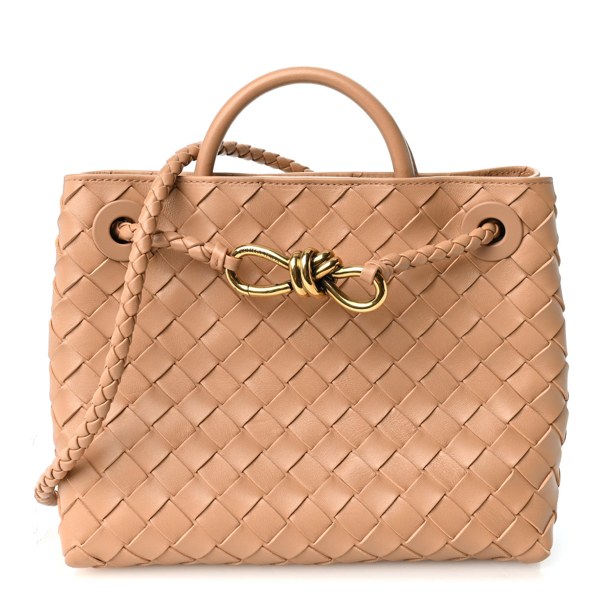 Bottega Veneta Nappa Intrecciato Small Andiamo Shoulder Bag Biscuit 1 of 9