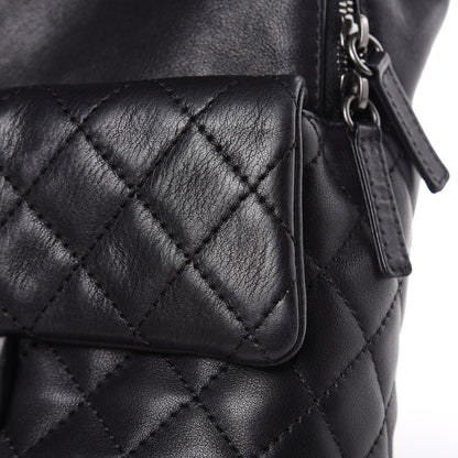 Chanel Lambskin Quilted Drawstring Backpack Navy Blue 12 of 15
