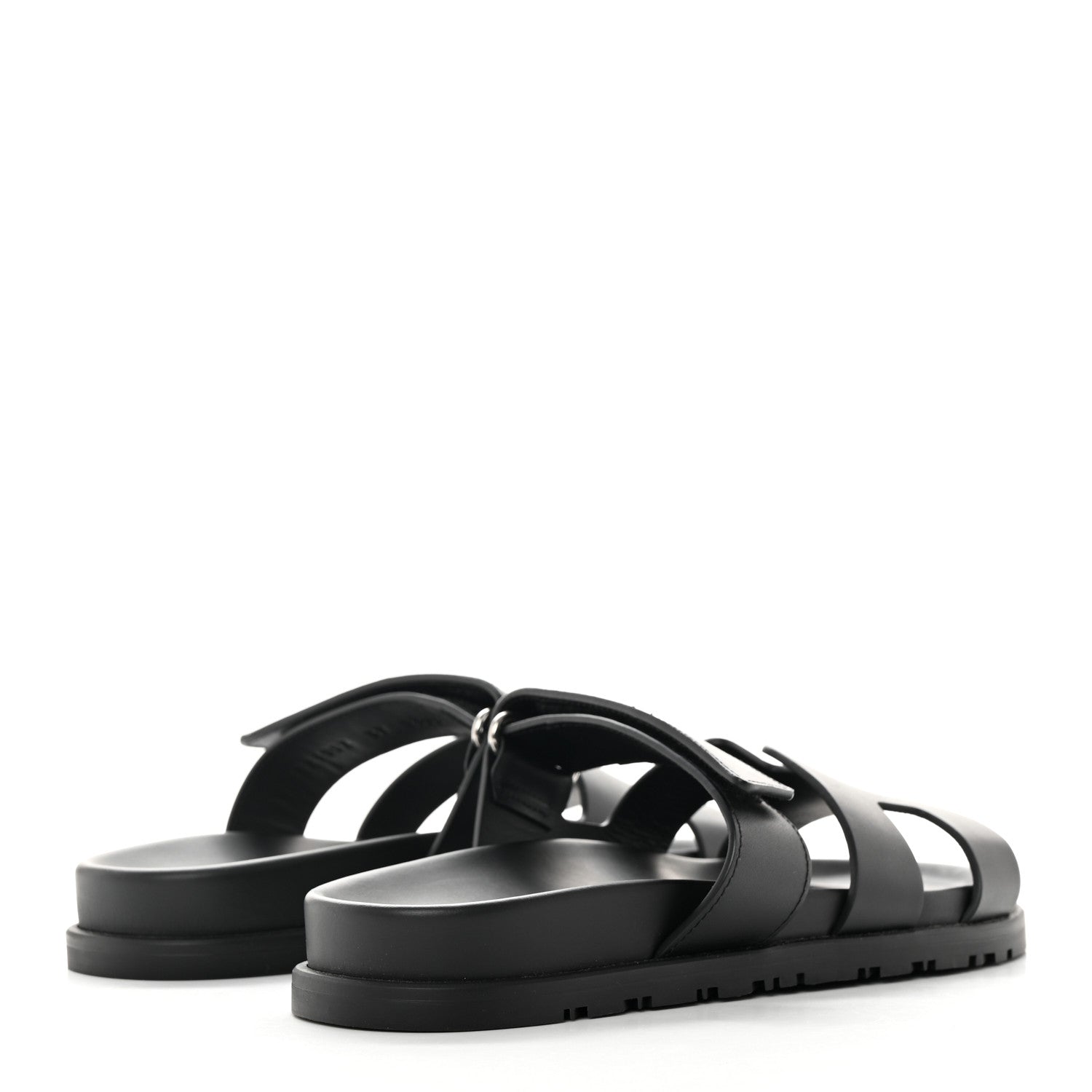 Hermes Calfskin Womens Chypre Sandals 37 Black 4 of 9