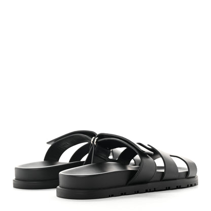 Hermes Calfskin Womens Chypre Sandals 37 Black 4 of 9