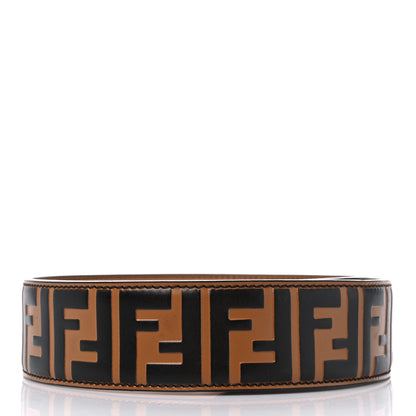 Fendi Calfskin FF 1974 Embossed Strap You Tobacco Black 2 of 5