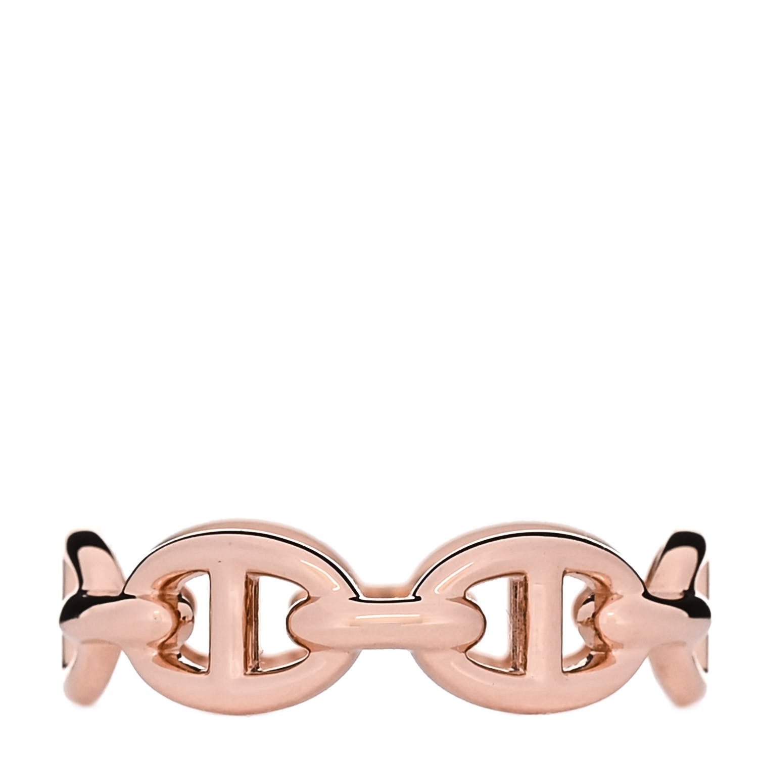 Hermes 18K Rose Gold PM Chaine d'Ancre Enchainee Ring 54 7 1 of 9