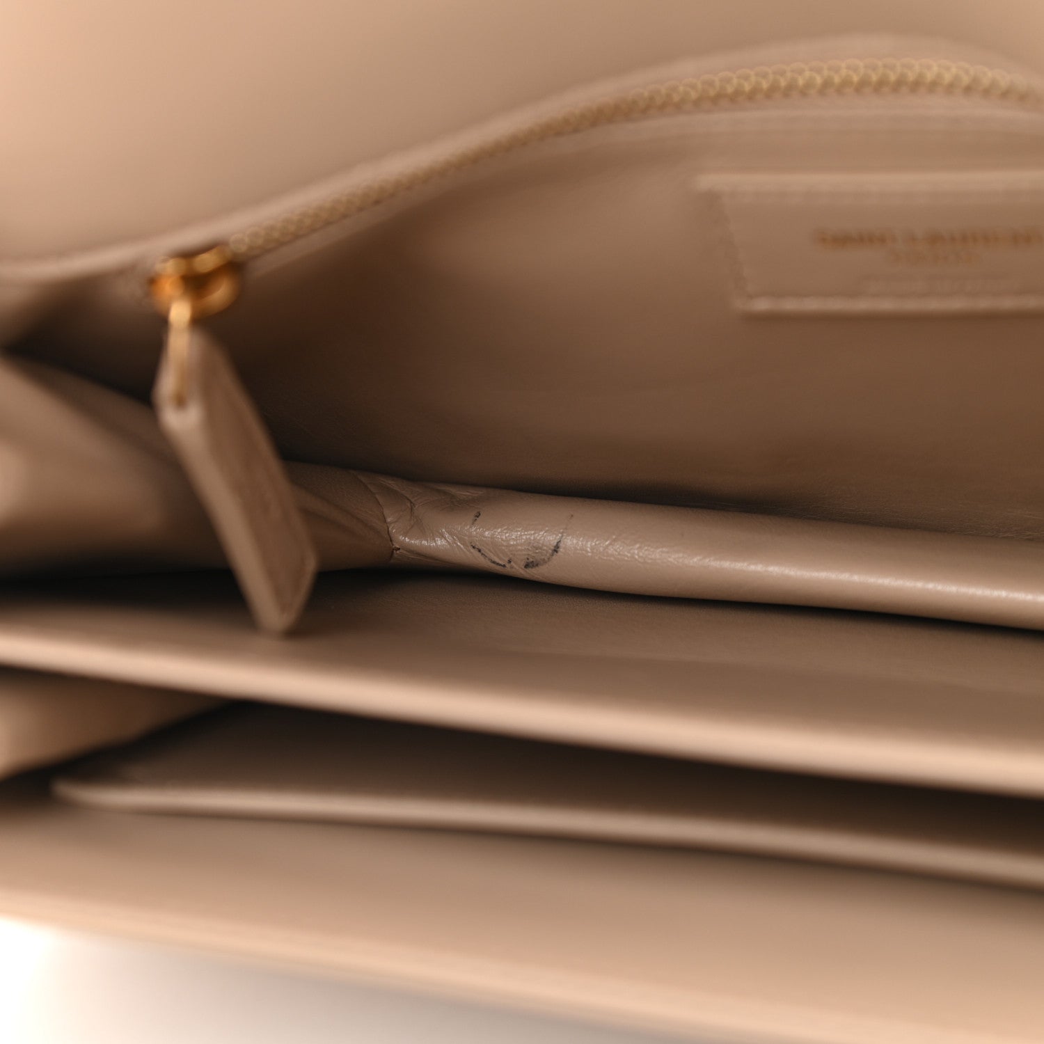 Saint Laurent Smooth Calfskin Le Maillon Satchel Dark Beige 9 of 10