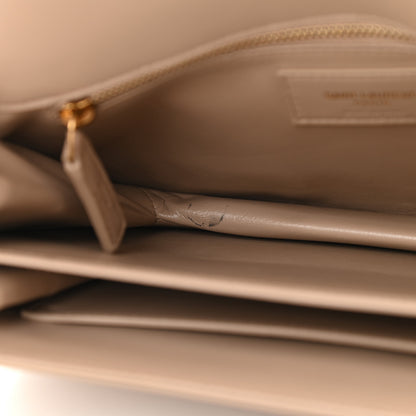 Saint Laurent Smooth Calfskin Le Maillon Satchel Dark Beige 9 of 10