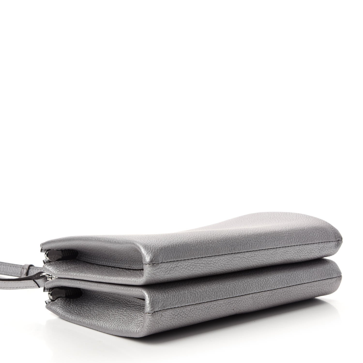 MCM Grained Calfskin Milla Double Crossbody Bag Spike Silver 4 of 9