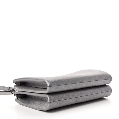 MCM Grained Calfskin Milla Double Crossbody Bag Spike Silver 4 of 9