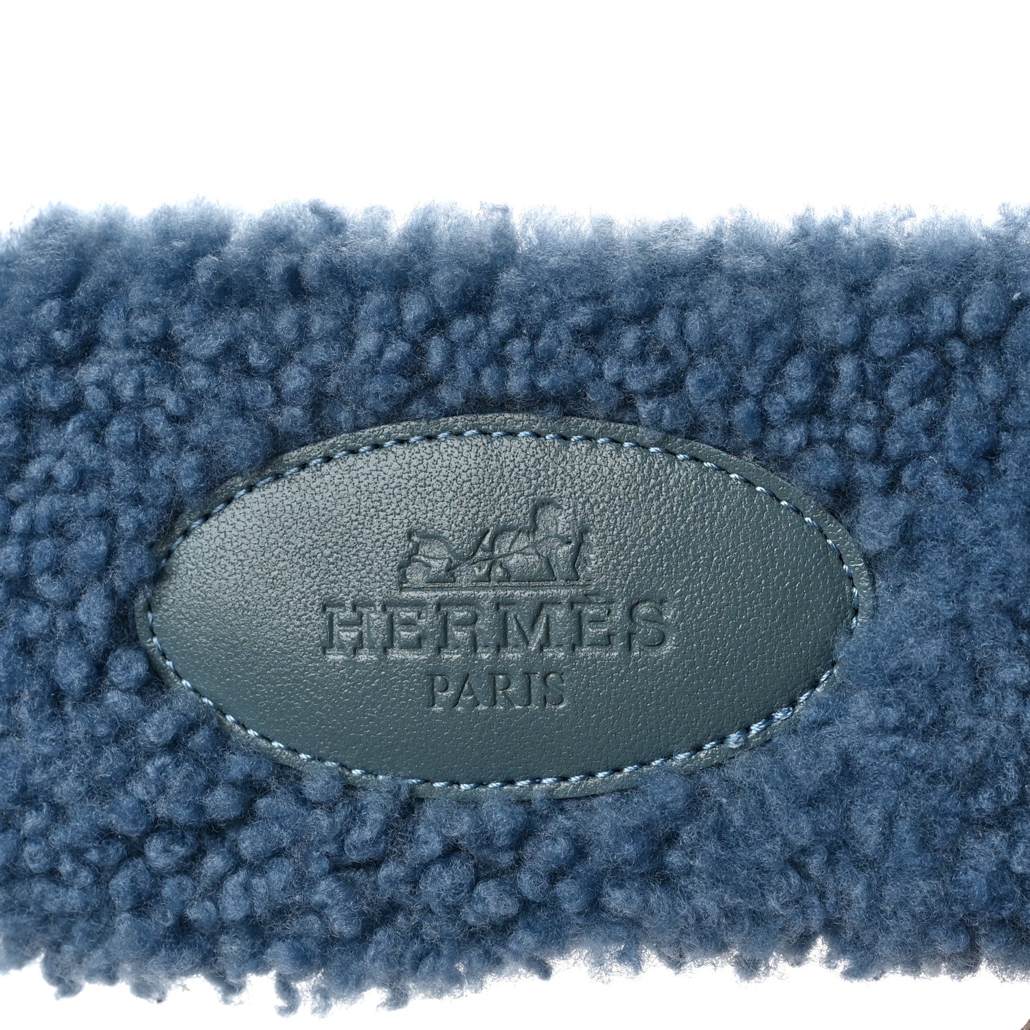Hermes Woolskin Oran Sandals 39 Bleu 7 of 8