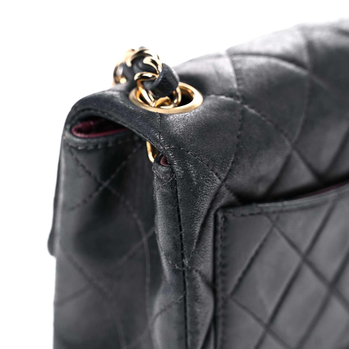 Lambskin Quilted Mini Square Flap Bag Black